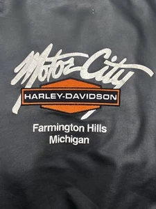 Vintage Leather Brooks Harley Davidson BOMBER JACKET DETROIT Motor City Michigan - Picture 1 of 17
