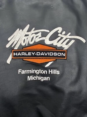 Винтажная кожаная куртка Brooks Harley Davidson BOMBER DETROIT Motor City Michigan - Изображение 1 из 4
