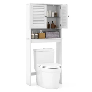 Over-The-Toilet Storage Cabinet Freestanding Toilet Rack Bathroom Space Saver - Picture 1 of 8