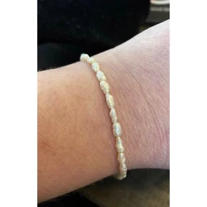 Vintage 10K Gold Freshwater Pearl Beaded Bracelet - Picture 1 of 4