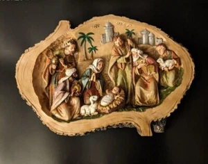 Napco Nativity Scene Plaque in Relief Oval Wall Hanging or Standing 16"x12" - Picture 1 of 6