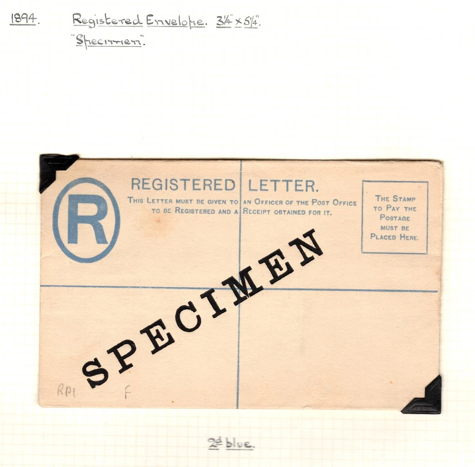  Sierra Leone H&G C1 - 1894 Overprinted SPECIMEN Registered Letter  - Image 1 of 2