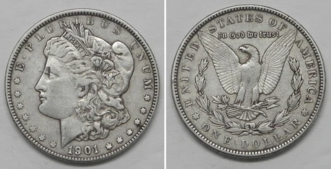 X4828  1901 Morgan Dollar, XF Cover