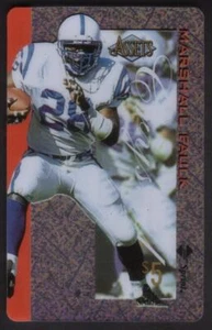 Assets '96 : Marshall Faulk Card #4 of 10 Crystal Clear Phone Card - Picture 1 of 4