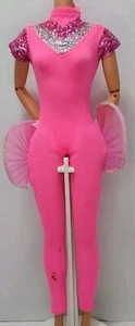 Vintage Mattel Barbie 1995 Pink & Sparkle Flying Hero Jumpsuit Only TLC - Picture 1 of 8