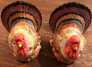 "Juego de 2 candelabros de pavo tealita vintage de 4 1/2"" de alto" - Imagen 1 de 9