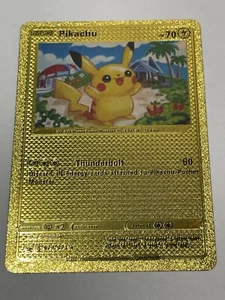 Pikachu Foil Carta Pokémon Regalo Fan Art Da Collezione - Foto 1 di 2