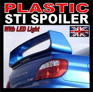 PLASTIC ABS Rear Boot Spoiler + LED light FOR Subaru Impreza WRX STI 7 8 9 01-07 - Afbeelding 1 van 20