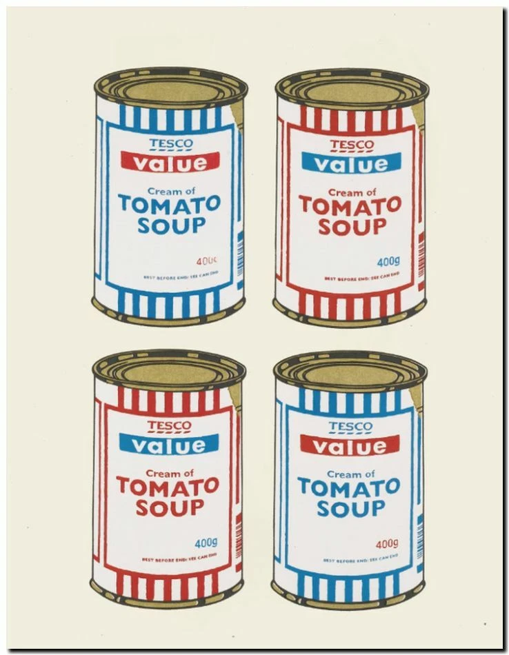 BANKSY STREET ART CANVAS PRINT Tesco soup pop art 16"X 12" stencil poster - image 1 of 1