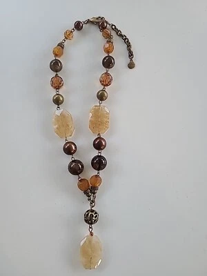 Collar de cristal Alfani tonos tierra vintage  Foto 1 de 4