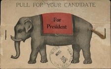 President 1908 Rare: William Howard Taft Mechanical Novelty Postcard 1c stamp
