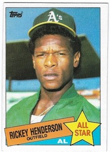 1985 Topps #706 Rickey Henderson AS Oakland Athletics HOF