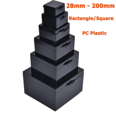 Black Square Plastic Box Collection Toys Small Parts Receive Flip Storage Boxes - Image 1 of 4