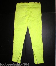 New $423 Womens J Brand Designer Christopher Kane Crinkle Neon Yellow 28 Jeans 