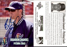 Brandon Emanuel Signed 2008 Perfect Game Cedar Rapids Kernels #26 Card Auto