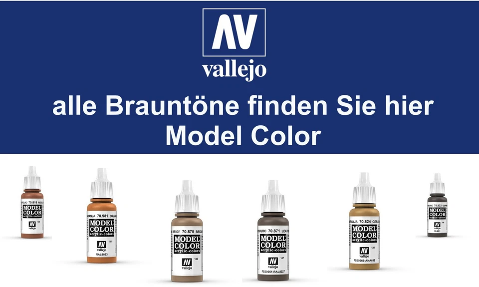 Alle Brauntöne - Hochwertige Vallejo Model Color Farben