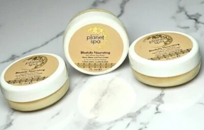 Avon Planet Spa 3x75ml BLISSFULLY NOURISHING Hand Ellenbogen Fuß Creme Shea Set