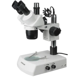 AmScope 5X-10X-15X-30X Trinocular Stereo Microscope with Top & Bottom Lights - Picture 1 of 8