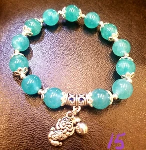 10MM Natural Top Quality Blue Aquamarine Crystal Gemstone Beads Bracelet - US... - Picture 1 of 3