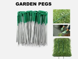 Unkrautgewebe verzinkt Klammern Garten Rasen Sicherungsheringe U-Stifte Kunstrasen - Bild 1 von 12