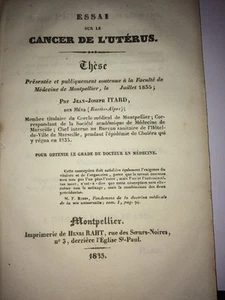 ESSAI SUR LE CANCER DE L'UTÉRUS par ITARD des BASSES-ALPES, 1835. - Imagen 1 de 3