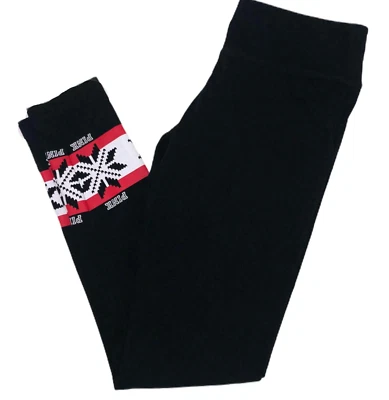 VICTORIA'S SECRET PINK ULTIMATE HIGH-WAIST FLAT LEGGINGS BLACK NORDIC PANTS S - Image 1 of 2