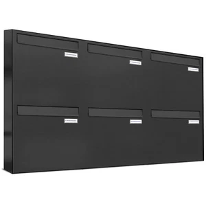 6er Premium Zaun Durchwurf Briefkasten Anthrazit RAL Postkasten design 3x2 - Bild 1 von 4