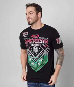 T-shirt uomo American Fighter North Dakota Athletic MMA nera XS-4XL - Foto 1 di 2