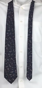 Emilio Ponti Roma Milano Seidenkrawatte Paisley handgefertigt Krawatte dunkelblau rot grau - Bild 1 von 10