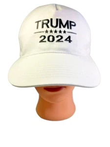TRUMP 2024 NEW White Embroidered Baseball Hat - Baseball Cap With American Flag - Picture 1 of 7