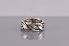 Sterling Silver 8Mm Flattened Over & Under Multi Band Ring Mex 7G 925 Sz: 6