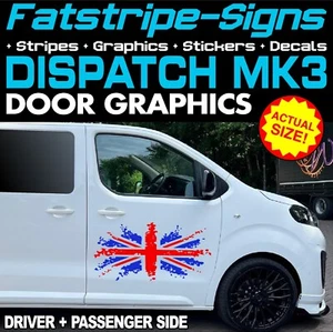 para adaptarse a CITROEN DISPATCH MK3 UNION JACK BANDERA PUERTA GRÁFICOS PEGATINAS FURGONETA CÁMPER - Imagen 1 de 2
