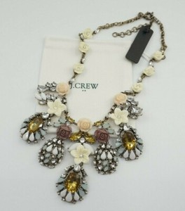 J.Crew Flower Bud Crystal Fringe Statement Necklace ~Fabulous~
