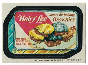 1974 Topps Wacky Packages 10th Series 10 Pelurosos Lee tupées para brownies casi nuevo - Imagen 1 de 1