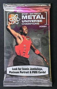 2021 SkyBox Metal Universe Champions Hobby Factory Sealed Packs 7 Cards Per Pack - Picture 1 of 2