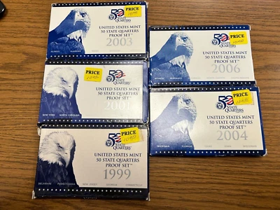 5 - Mint Proof sets of State Quarters 2006,2004,2003,2001, and 1999 - Image 1 of 4