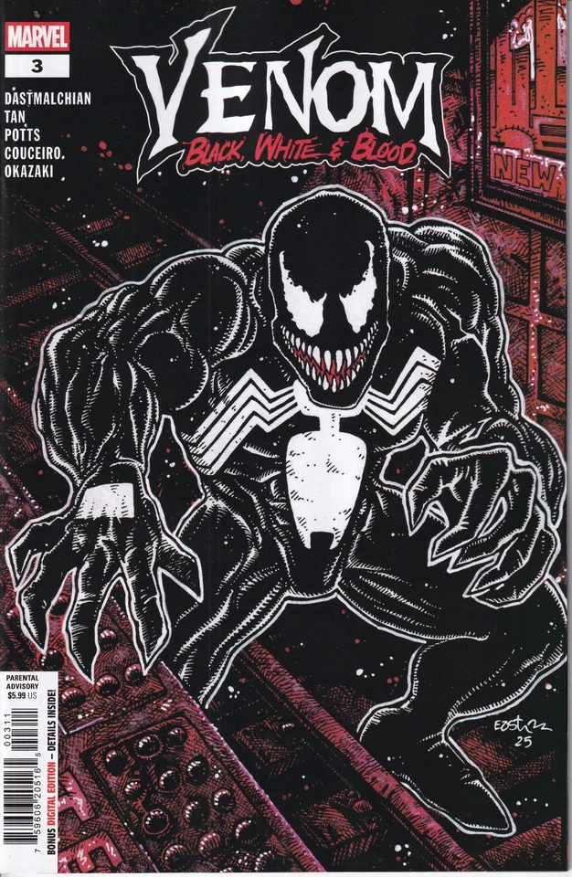 Venom Black White and Blood n.3 nuovo Marvel 2025 new - Immagine 1 di 1