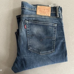Levis 510 Men's W36 L34 blue stretch denim Jeans Straus SPLIT DAMAGED - Picture 1 of 20