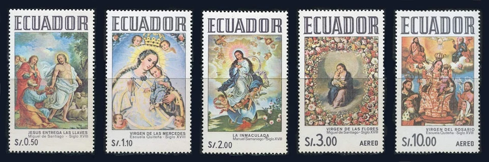 Ecuador: 1972 Ecuadorian Paintings (848-850, C494-C495) MNH - Image 1 of 1