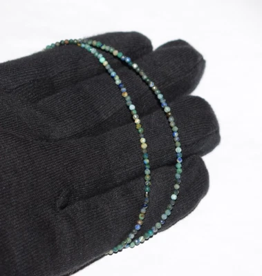 81.3cm Gioielli Collane Naturale Azzurrite 2mm Perle 925 Argento Sterling Gemma - Immagine 1 di 4