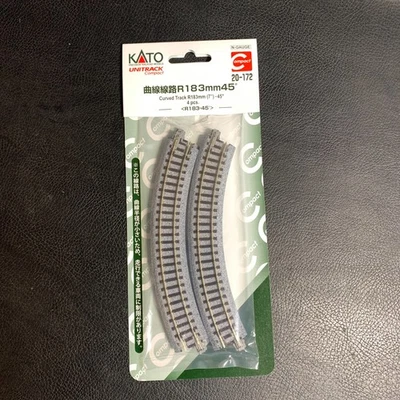 Kato 20-170 N Scale 216mm (8 9/16") Radius 45º Curve Track [4 pcs] UniTrack - Image 1 of 3