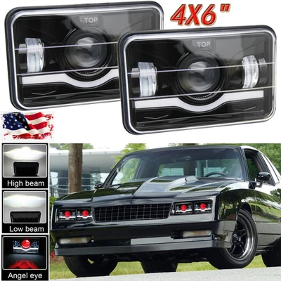 DOT For 1980-1988 Chevrolet Monte Carlo 2PCS 4x6" LED Headlights Hi/Lo Beam DRL Foto 1 de 4
