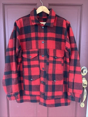 Filson Mackinaw Cruiser 40 Red Plaid Wool - Image 1 of 4