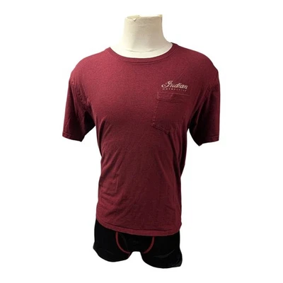 Indian Motorcycle Co. Camiseta con bolsillo con logotipo roja grande 1901 estilo vintage Foto 1 de 4