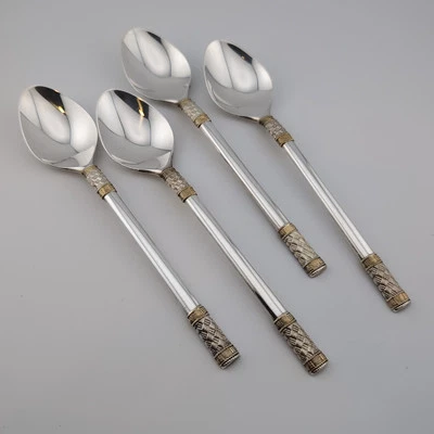 Wallace Golden Aegean Weave Sterling Silver Teaspoons - 6 5/8" - Set of 4 - Image 1 of 3