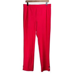 IC By Connie K XL Red Pearl Detail Ankle High Waisted Pull On Lightweight Pants - Picture 1 of 8