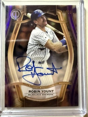 Autógrafo Topps Tribute Robin Yount Pillars Of The Game 2025/50 púrpura en tarjeta Foto 1 de 2