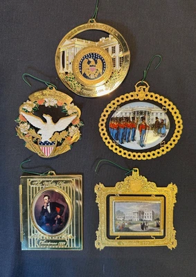 Lote de 5 Asociaciones Históricas Casa Blanca. Adornos de Navidad - 1994, 1996 a 1999 Foto 1 de 4