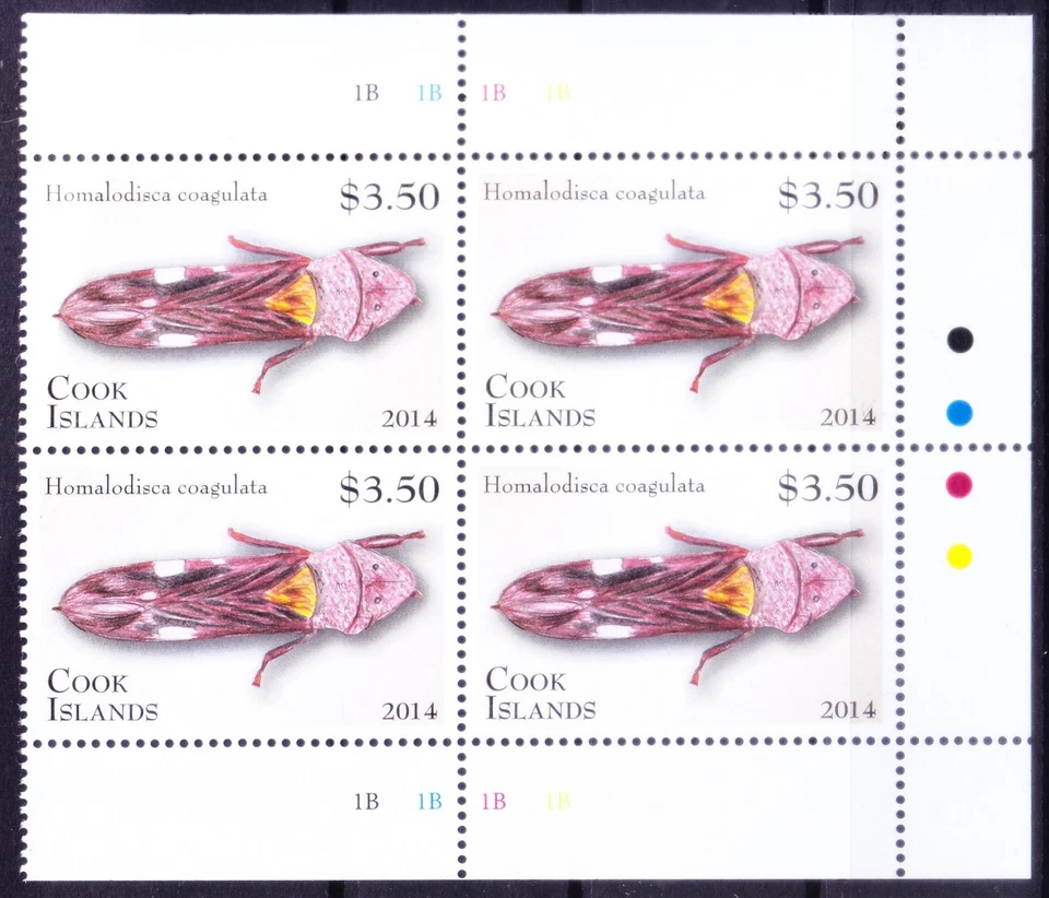 Cook Islands 2014 MNH TL Blk, Glassy winged sharpshooter, Insects, Entomology - Image 1 of 1