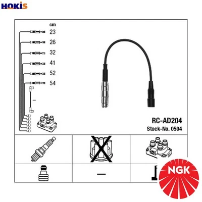 KIT CABLE ENCENDIDO 0504 PARA AUDI CABRIOLET 100 A4/S4 A6/S6 500 A8/S8 90 80 2,8L Foto 1 de 4